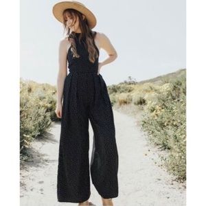 Carly Jean Devanee Polka Dot Wide Leg Jumpsuit S